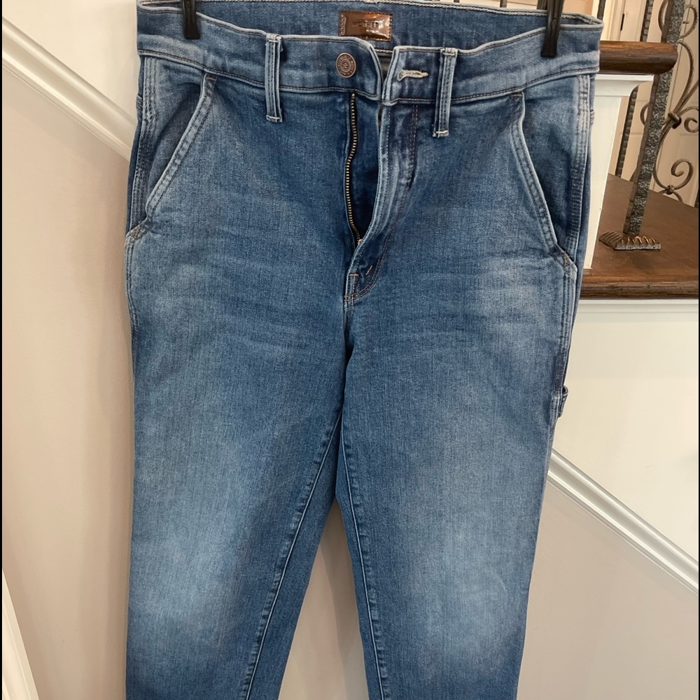 mother medium wash high waisted jeans